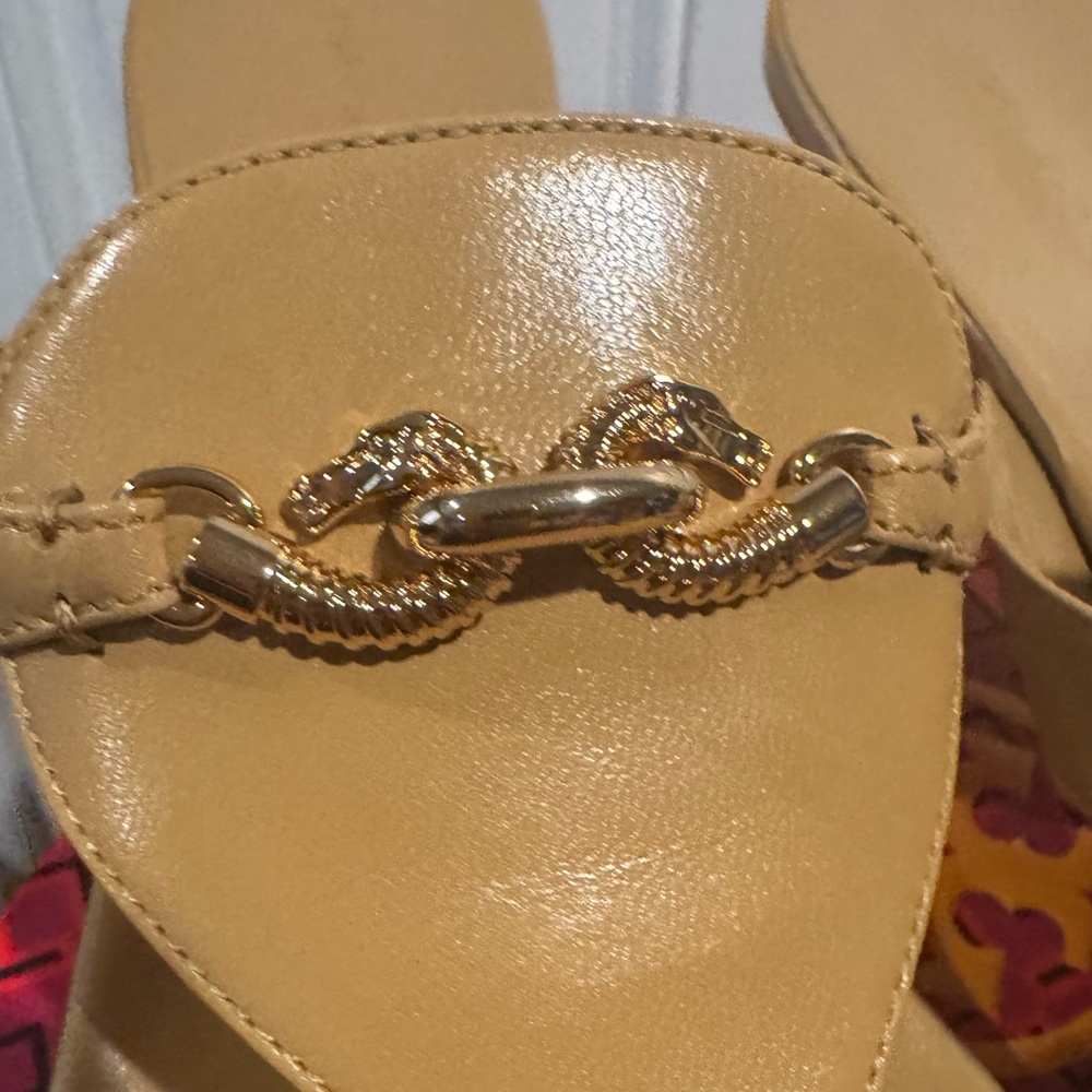 Tory Burch Gold Chain Sandals with heel - Picture 4 of 6